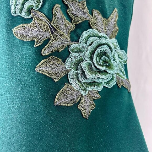 7th Avenue NY&C Vintage Green Floral Embroidered Top Size XL - Picture 4 of 9